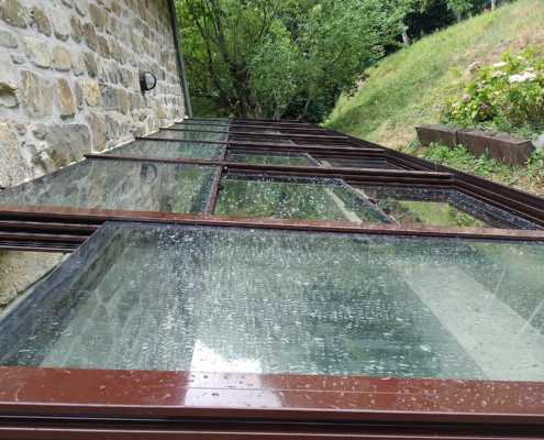 Techo de vidrio para exteriores